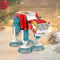 MOC2084 Película Espacial de Navidad, Robot AT-AT de la Guerra de las Galaxias, Bloques de Construcción para Armar, Regalo de Halloween para Niños, 104 Piezas