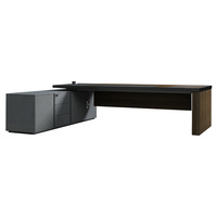 Meubles de bureau commerciaux, bureau de direction moderne en forme de L, table de bureau de luxe pour patron, bureau en bois pour PDG