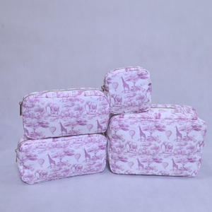 Pochette <span class=keywords><strong>de</strong></span> rangement en nylon à fermeture éclair sans couture motif girafe et éléphant <span class=keywords><strong>Toile</strong></span> <span class=keywords><strong>de</strong></span> <span class=keywords><strong>Jouy</strong></span> <span class=keywords><strong>Chinoiserie</strong></span> pour enfants et femmes, trousse <span class=keywords><strong>de</strong></span> maquillage <span class=keywords><strong>de</strong></span> voyage - Product Image 5