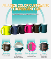 Tasses en céramique grès vierges de 11 oz, à changement de couleur magique, personnalisables, pour sublimation DIY de LOGO, photos et images, revêtement nordique, tendance