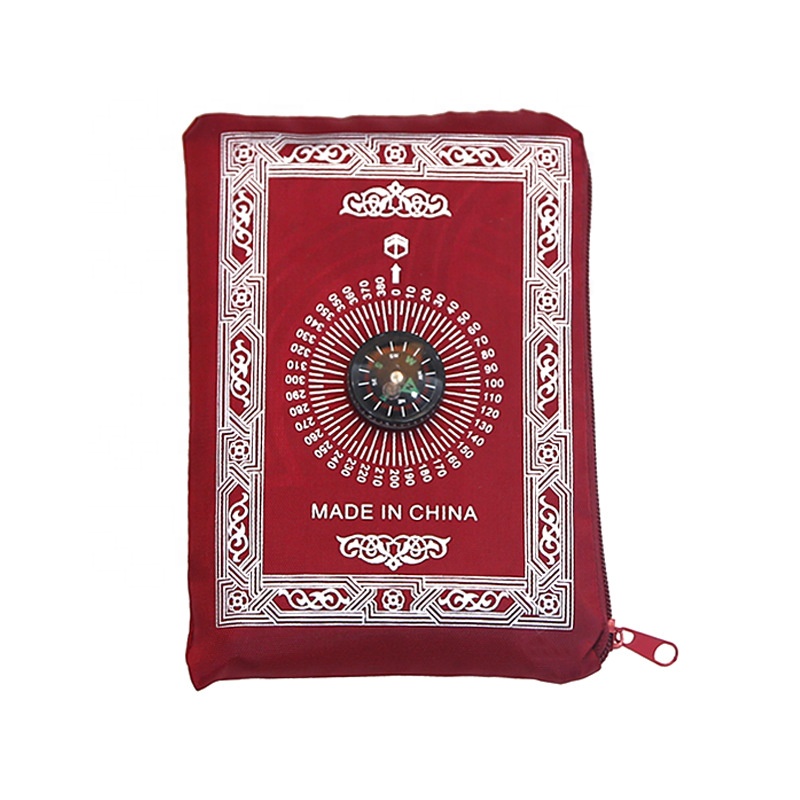 Tapis de prière en cinq couleurs, Kit cadeau, animé islamique, Portable, de voyage, pour culte musulman, poche