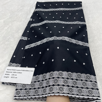 Tissu en dentelle de coton pur africain tissé écologique NI.AI avec broderie plissée en voile pour matériaux de robes de cérémonie pour garçons
