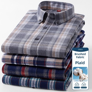 Camisa de Franela con Cuentas de Moda en <span class=keywords><strong>TikTok</strong></span> para Primavera/Otoño, Camisa de Manga Larga <span class=keywords><strong>a</strong></span> Cuadros Informal para Hombre, Transpirable y Lavable <span class=keywords><strong>a</strong></span> Máquina - Product Image 1