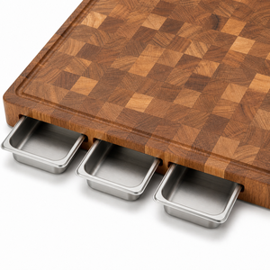 Planche à découper en bois d'acacia à grain transversal avec logo personnalisé, multifonctionnelle, avec plateaux, pour la préparation des repas, idéale pour la cuisine ou comme cadeau, vente en gros - Product Image 5