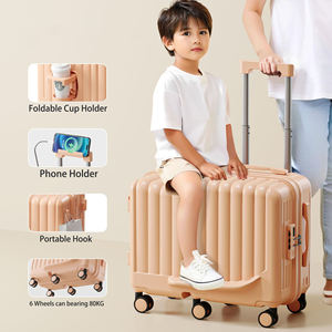 20 נסיעה על מזוודה ילדים מזוודות 6 גלגלים עם מזוודה עם גלגלים spinner רוכב על פעוט מטען נסיעה - Product Image 6