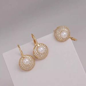 9363DIY S925 Silver Crystal Earrings Set Empty Holder with <b>Concealer</b> Ring Fashionable DIY Pearl Accessories - Product Image 2