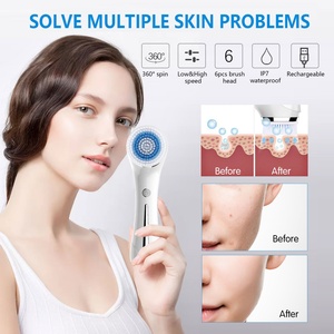 Brosse nettoyante faciale sonique sans fil 5 en 1 2024, exfoliante, étanche, appareil de nettoyage du visage - Product Image 5