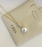 Vente en gros de pendentifs en perles d'eau douce rondes naturelles 3A de 11-12 mm, ensemble de bijoux blanc avec argent sterling 925 pour la fabrication de bijoux