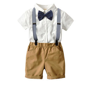 Ropa de Verano para Bebés, Conjuntos de Ropa para Bebés y Niños, Traje Formal de Esmoquin para Caballero, Mono a Rayas, Pantalones, Conjuntos - Product Image 4