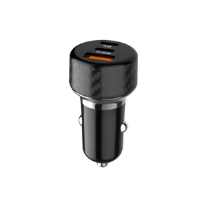 Caricabatterie da auto in metallo USB C 60W A+C+C a forma di O con 3 porte, caricabatterie da auto super veloce a 3 porte, adattatore per accessori telefonici - Product Image 1