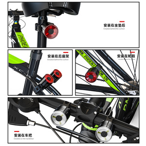 Aluminum Alloy Bicycle Front And Rear Light Led Waterproof Ip6 With 4 Modes For Night Riding Mountain <b>Bike</b> - Product Image 5