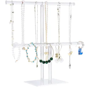 Soporte de joyería para collar, soporte de exhibición de joyería de acrílico, collares, pulseras, anillos, pendientes y reloj