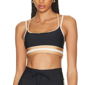 Contrast Color Yoga Tops Ladies Activewear Yoga Bra Women Hollow Back Exercise Wear Black and <b>White</b> Yoga <b>Set</b> for TraIning - Product Image 3