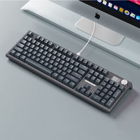 Clavier mécanique filaire 104 touches USB pour jeux, trois modes : filaire, sans fil 2.4G, pour ordinateur de bureau, PC, ordinateurs portables