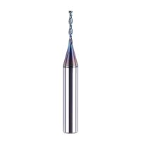 Fraise à queue en carbure pour PCB, 1/16 pouce, fraise de défonceuse spirale, revêtement Nano Bleu, 12 mm, 2 dents, pour travail des métaux CNC