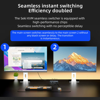   Commutateur KVM 2 entrées 1 sortie à écran partagé, répartiteur d'écran 4K, synchroniseur clavier et souris 2 ports