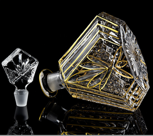 Juego de Decantador de Whisky de Cristal con Borde Dorado, Decantador de 750 ml con Seis Vasos de Whisky de 300 ml, Decantador para Licor, Vodka, Vino, <span class=keywords><strong>Bourbon</strong></span> - Product Image 5