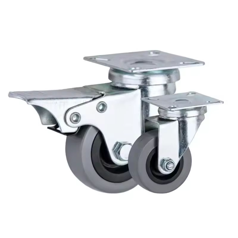 34568 Swivel Castor Wheels Stainless Steel 3 Inch Hand Trolley Conductive Caster Anti-static TPR Rubber Caster