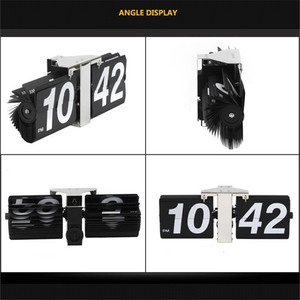 Sáng Tạo Tự Động Lật Đồng Hồ Bảng Đồng Hồ Thiết Kế Hiện Đại Retro Thép Không Gỉ Quay Số Bánh Nghệ Thuật Thạch Anh Đồng Hồ Treo Tường Máy Tính Để Bàn Văn Phòng Đầu Giường - Product Image 5