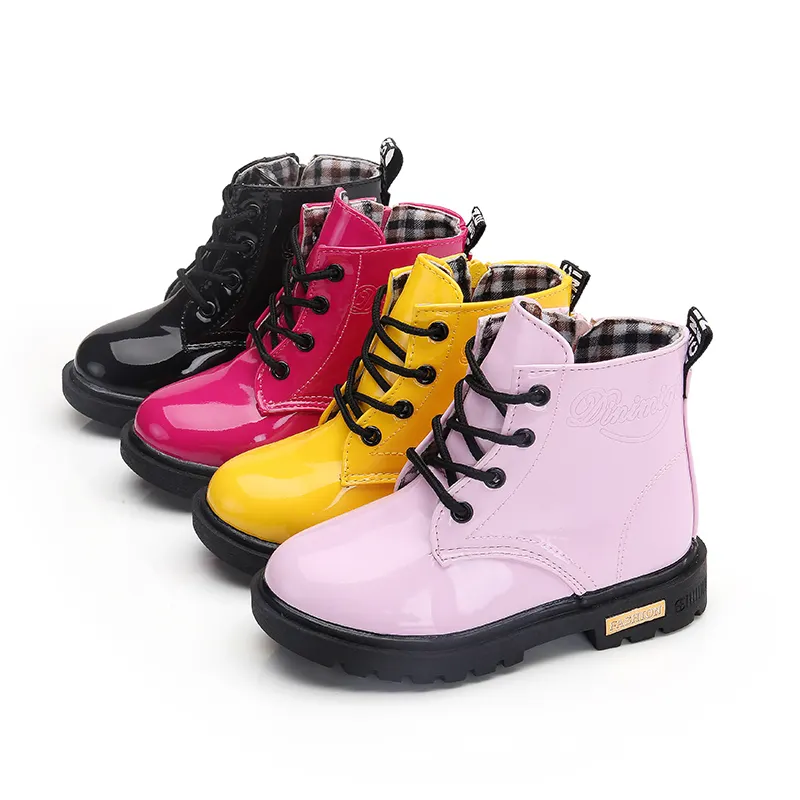 Winter Children Shoes PU Leather Waterproof Boots Rubber Fashion kids winter boots