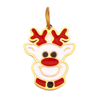 Op maat gemaakte trendy groothandel 14K 18K PVD vergulde roestvrijstalen kerstcharms voor het maken van kettingen, armbanden en sieraden