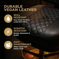Chaise de casino pivotante de luxe réglable pour croupier, ergonomique, en cuir PU, avec passepoil doré, cadre en acier inoxydable et repose-pieds