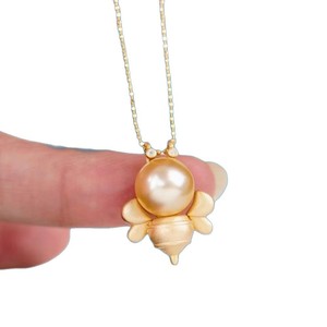 31278DIY Female Fashion Pendant with 9-11mm Round Beads S925 Silver Pearl Accessories Empty Support <b>Bee</b> Style for Stylish Women - Product Image 5