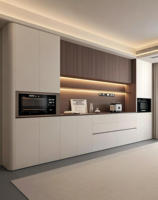 Buffet en bois massif sur mesure haut de gamme pour toute la maison, avec tiroirs à fermeture douce et rangement anti-poussière pour salle à manger de villa et entrée.
