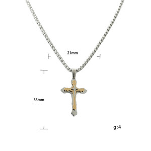 Stainless Steel Two Tone <b>Cross</b> Pendant Necklace Men Punk Retro Fashion Jewelry 12010 - Product Image 4