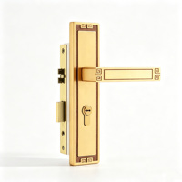 Nouvelle Serrure de Porte en Laiton Massif Style Chinois, Ensemble de Poignées de Chambre Intérieure pour Villa de Luxe, Quincaillerie de Serrure à Mortaise en Cuivre Pur Doré Antique