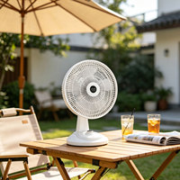 Ventilateur de bureau solaire 12 pouces, 15W, puissant, avec affichage numérique, faible bruit, réglable, chargeur DC, pour la maison, le bureau, les voyages, noir