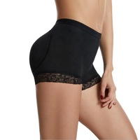 Shorty sculptant rembourré pour femme avec dentelle, effet rehausseur de fesses et contrôle du ventre, noir et nude, tailles S-3XL