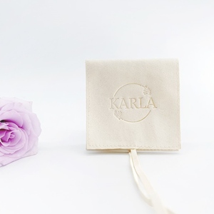 OEM/ODM高品质豪华信封天鹅绒麂皮超细纤维翻盖包装珠宝礼品袋批发 - Product Image 3