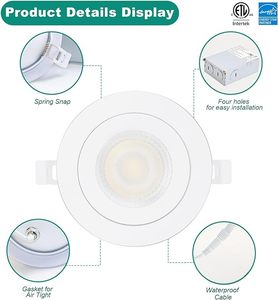 <strong>2025</strong> Hot Sale 4 Inch <strong>Led</strong> Eyeball Gimbal <strong>Downlight</strong> 360 <strong>Rotation</strong> 90 Tilt Adjustable <strong>Led</strong> Recessed Fixture <strong>Led</strong> Ceiling Light