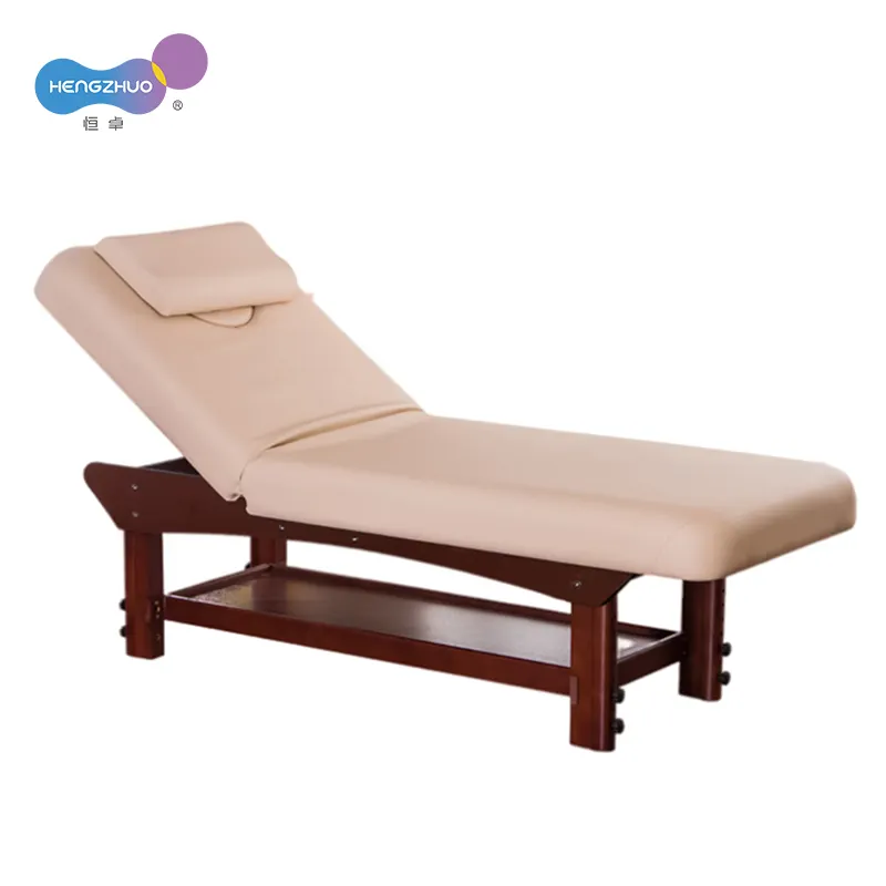 Китай, оптовая продажа, твердая деревянная тайская массажная кровать высокого качества, регулируемый массажный стол для всего тела с хранилищем