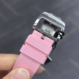 Montre mécanique automatique squelette tonneau pour <span class=keywords><strong>homme</strong></span>, bracelet en silicone rose, montre-bracelet de sport de luxe, montre étanche en gros - Product Image 6