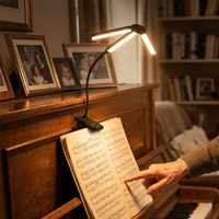 Lámpara de Piano para Piano Vertical, 3W, 51 LED, Tres Cabezas, USB C, con Clip, 4 Modos de Color, para Lectura de Libros de Piano, Suministro de Marca Privada