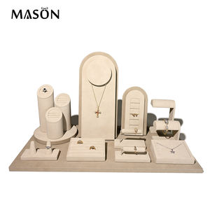 メイソンジュエリーディスプレイセット 高級ベルベットホルダーオーガナイザー スタンド ネックレス、指輪、ブレスレット用 小売店、展示会、ショーケース用 - Product Image 2