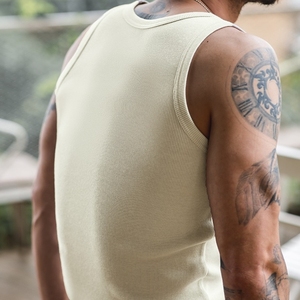 Canottiere da <span class=keywords><strong>uomo</strong></span> con Logo personalizzato e peso massimo <span class=keywords><strong>a</strong></span> coste canotte da allenamento in cotone per <span class=keywords><strong>uomo</strong></span> - Product Image 4