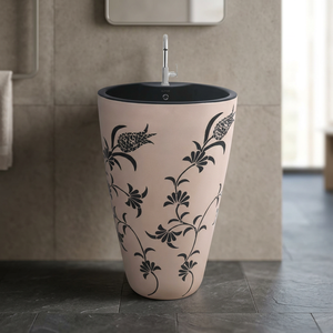 Nuevo Lavabo de Cerámica de una Pieza con Pedestal, Rectangular, para Uso en Hospitales y Villas, Diseño Moderno - Product Image 5