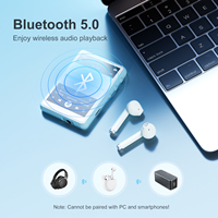 Lecteur MP3 bleu avec prise en charge du format FLAC 5.3, carte TF 256 Go, port Type-C pour enfants