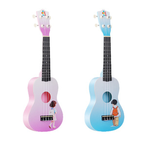 Ukeleles de 21 Pulgadas con Diseño de Dibujos Animados Coloridos para Parejas, Venta al Por Mayor de Fábrica, Instrumentos de Cuerda con Degradado de Color - Product Image 2