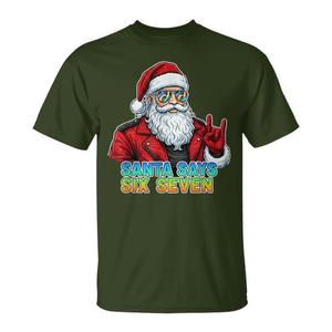 Santa Says Six Seven Camiseta navideña para adultos unisex 100% algodón Xl - Product Image 1