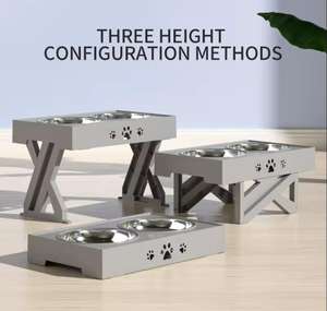 Alimentador Neater Elevado 3 Altura Ajustável Pet Dog Cat Duplo Aço Inoxidável Tigelas - Product Image 2