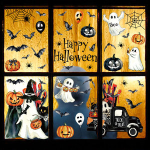 Adhesivos Decorativos para Ventanas de Halloween al por Mayor, Calcomanías Removibles de PVC con Diseño de Fantasmas, Calabazas, Murciélagos y Telarañas para Decoración de Fiestas de Halloween - Product Image 4