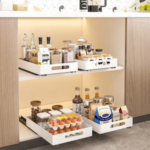 Organisateur de cuisine <span class=keywords><strong>sous</strong></span> l'évier sans perçage, en métal, pour épices, support de rangement coulissant, organisateur de placard de cuisine, fabricant - Product Image 2