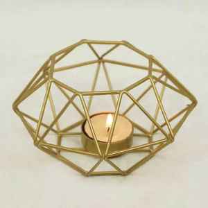 Candelabro de Metal de candelita dorada de boda de lujo Otros tipos de candelabros Linternas y tarros de velas - Product Image 2