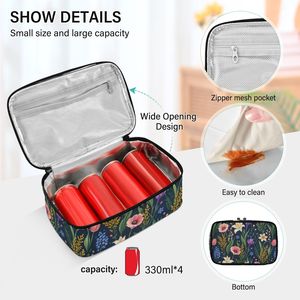 Sac isotherme personnalisé avec logo, imprimé floral, en polyester, pour femmes et filles, vente en gros - Product Image 4