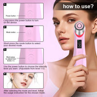 Appareil de beauté galvanique 7 couleurs, soin de la peau, raffermissement du visage et du cou, vibration haute fréquence, micro-courant, lifting du visage, masseur pour les yeux