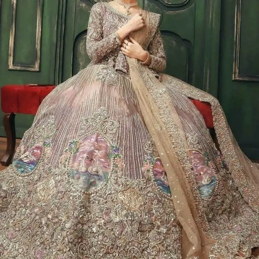 Beautiful Bridal Floor-Length Dress with Crystal Bead Embellishments for  Weddings | Custom Designs Available